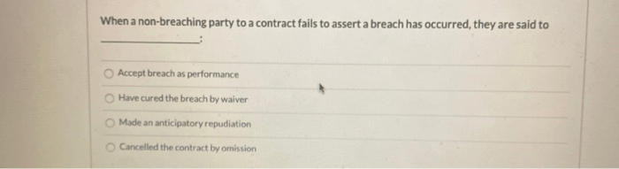 Any breach discharges the non breaching party from the contract